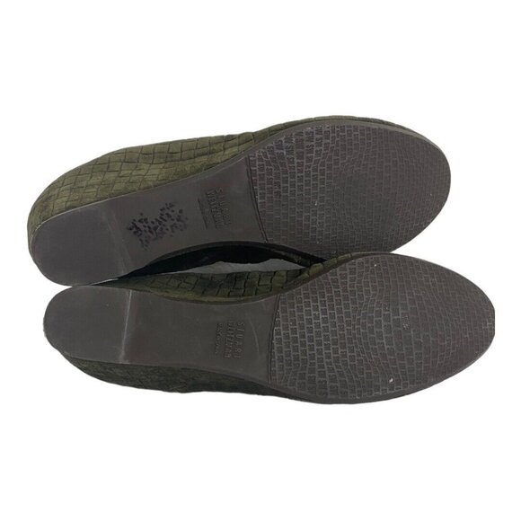 Stuart Weitzman Womens Shoe Size 8.5N Suede Green Textured Wedges Pumps Normcore - Picture 8 of 12